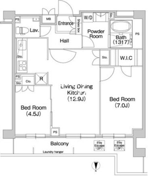 コンフォリア駒場 101 間取り図