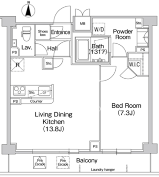 コンフォリア駒場 314 間取り図