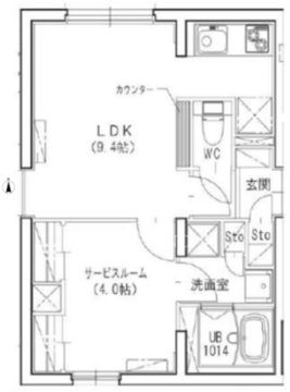 レピュア東日暮里レジデンス 101 間取り図