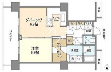 豊洲シエルタワー 1804 間取り図