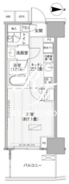 ヒューリックレジデンス新御茶ノ水 1302 間取り図