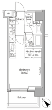 ザ・パークハビオ月島フロント 606 間取り図