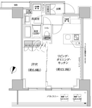 パークハビオ渋谷本町レジデンス 1114 間取り図