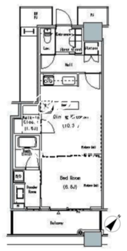 ザ東京タワーズミッドタワー 2508 間取り図