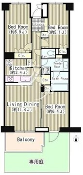 オアーゼ用賀 E-106 間取り図