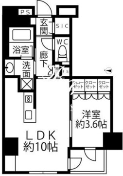 クリオラベルヴィ新富町 302 間取り図