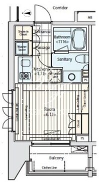 イプセ蒲田 407 間取り図