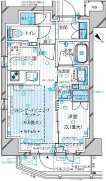 ルジェンテ早稲田 403 間取り図