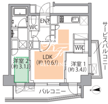 レスピール蓮根 401 間取り図