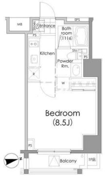 パークハビオ戸越 904 間取り図