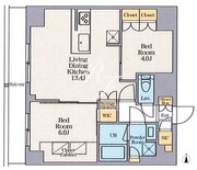 クレストコート東日暮里 402 間取り図