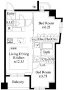 343レジデンス目黒1 802 間取り図