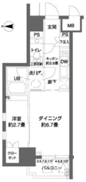 パークキューブ神田 405 間取り図