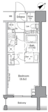 ミレーネ品川荏原 503 間取り図