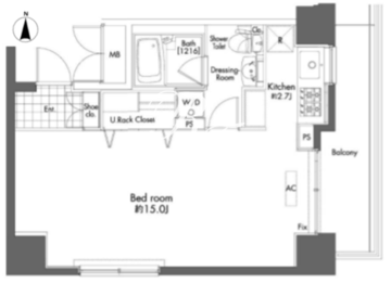 プライムアーバン初台 801 間取り図