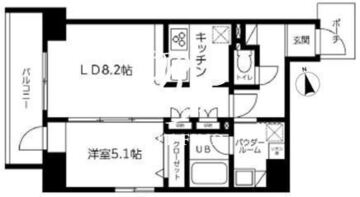 スカイコート蔵前2 1001 間取り図