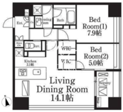 パークキューブ春日安藤坂 1203 間取り図