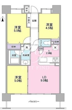 グラーナ上野 1202 間取り図