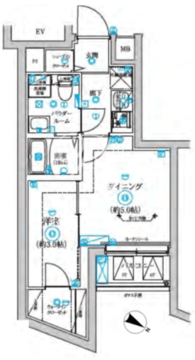 リルシア不動前 206 間取り図