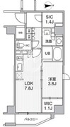 シーズンフラッツ新高円寺 204 間取り図