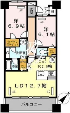 ロイヤルパークス豊洲 510 間取り図