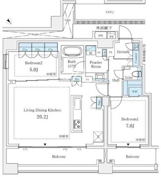 イニシア築地レジデンス 1204 間取り図