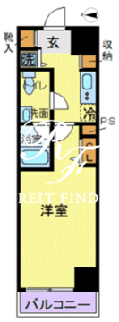 カスタリア蔵前 1203 間取り図