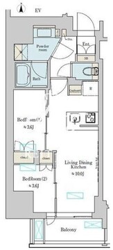 ブリリアイスト上野稲荷町 401 間取り図