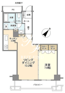 トルナーレ日本橋浜町 2106 間取り図