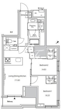 ザ・パークハビオ市ヶ谷ウエスト 1102 間取り図