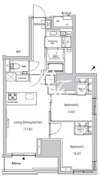 ザ・パークハビオ市ヶ谷ウエスト 802 間取り図