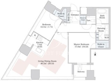 セントラルパークタワー・ラ・トゥール新宿 2110 間取り図