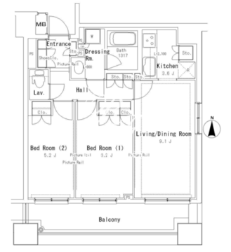 パークアクシス御茶ノ水ステージ 1314 間取り図