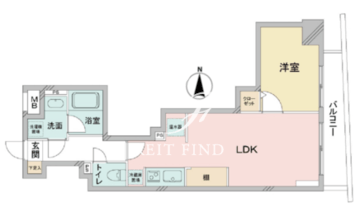 カバナ八丁堀 1004 間取り図