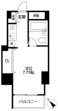 メゾン・ド・ヴィレ麻布台 1405 間取り図