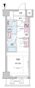 オルタナ神楽坂 2-306 間取り図