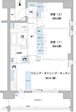 ガーデニエール砧レジデンス 607 間取り図