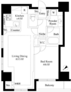 グランスイート銀座レスティモナーク 1106 間取り図