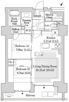 リブクオーレ神保町 1205 間取り図