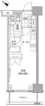 パークハビオ人形町 202 間取り図