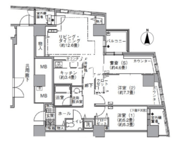 アクティ汐留 2101 間取り図