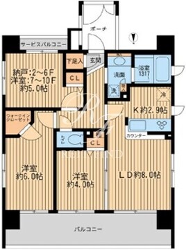 エコロジー錦糸町レジデンス 1004 間取り図