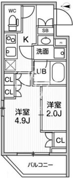 リテラス清澄白河 208 間取り図