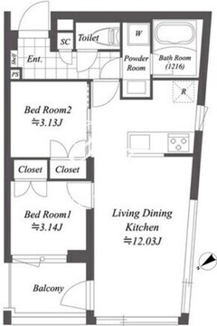 オープンブルーム渋谷本町 301 間取り図