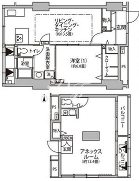 東雲キャナルコートCODAN 12-1104 間取り図