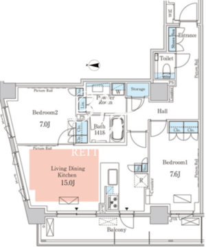 パークアクシス元麻布 203 間取り図