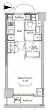 プラウドフラット門前仲町5 1003 間取り図