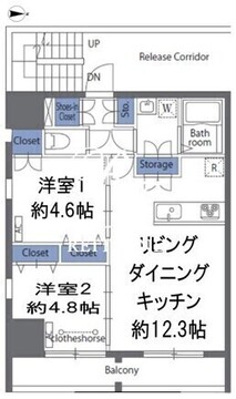 ロクシス日暮里 702 間取り図