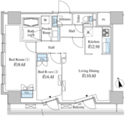 ベルファース芝浦タワー 2203 間取り図