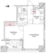 パークキューブ八丁堀 1401 間取り図